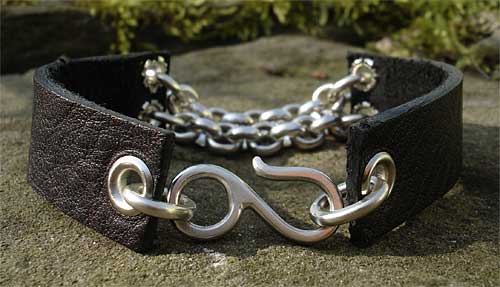 gothic leather bracelet