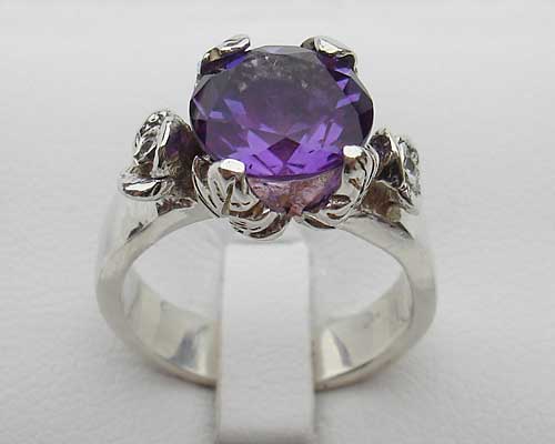 gothic silver engagement ring