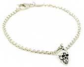 Gothic silver skull bracelet