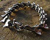 Gothic silver spinal column chain bracelet
