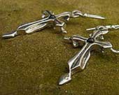 Gothic sterling silver cross earrings
