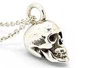 Gothic sterling silver skull necklace
