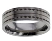 Grooved titanium ring