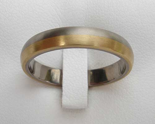 half gold half titanium wedding ring