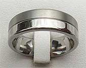 Half polished matt plain wedding ring