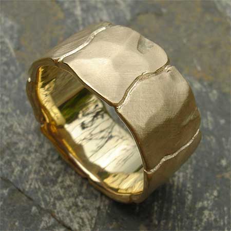 hammered gold ring