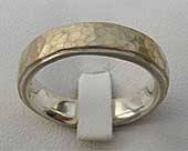 Hammered gold and silver wedding ring