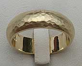 Hammered gold wedding ring