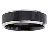 Hammered mens two tone designer ring