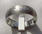 Hammered plain wedding ring