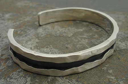hammered silver cuff bracelet
