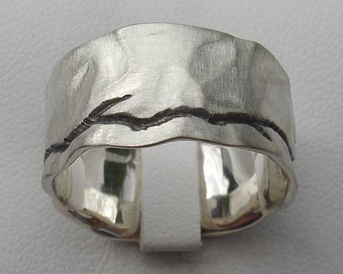 hammered silver designer ring