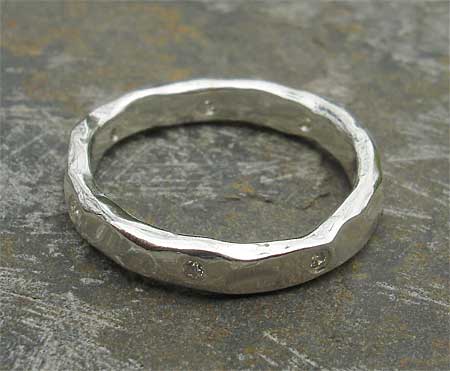hammered silver eternity ring