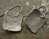 Hammered silver hook earrings