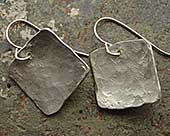 Hammered silver hook earrings