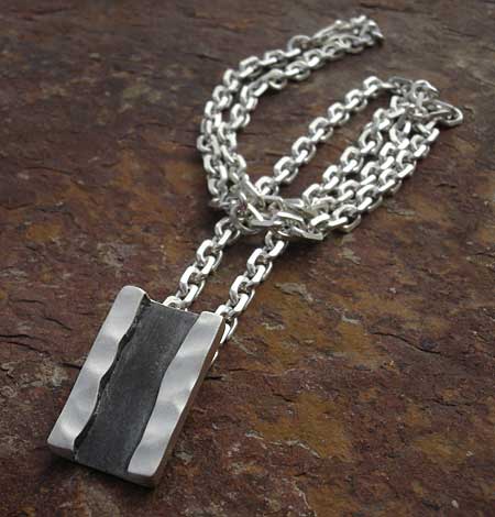 hammered silver necklace