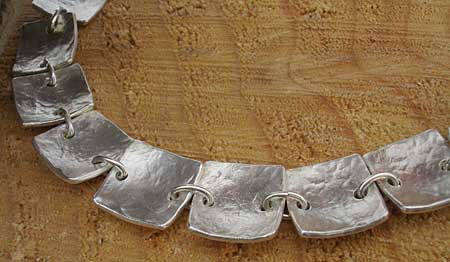 hammered silver necklace