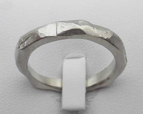 hammered silver ring