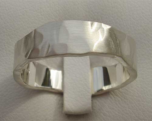 hammered silver ring