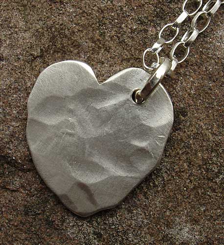 hammered sterling silver pendant