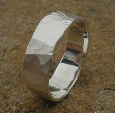 hammered sterling silver ring