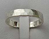 Hammered 9ct white gold wedding ring