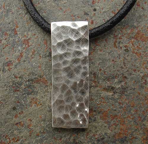 Hammered Recycled Silver Pebble Pendant - Maxwell Harrison Jewellery