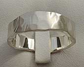 Hammered silver wedding ring