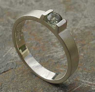 Size Q Sapphire Designer Engagement Ring