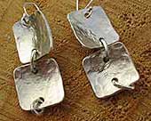 Handmade hammered silver earrings