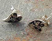 Handmade heart stud earrings
