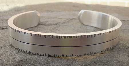 Mens handmade silver cuff bracelet