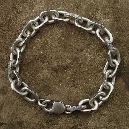 Handmade mens silver chain bracelet