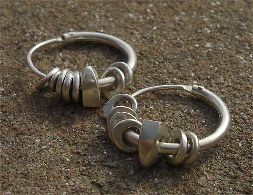 Handmade silver hoop earrings