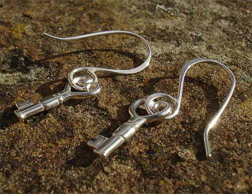 Handmade silver heart earrings