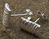 Handmade silver stud earrings