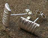 Handmade silver stud earrings