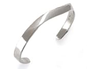 Open-ended cuff crafted from polished sterling silver