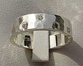 Handmade sterling silver diamond wedding ring