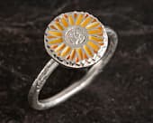 Handmade sunflower silver fashion ring