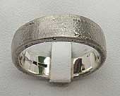 Handmade unusual silver wedding ring