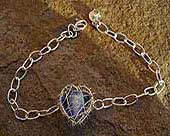 Heart shaped handmade silver bracelet