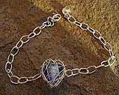 Heart shaped handmade silver bracelet