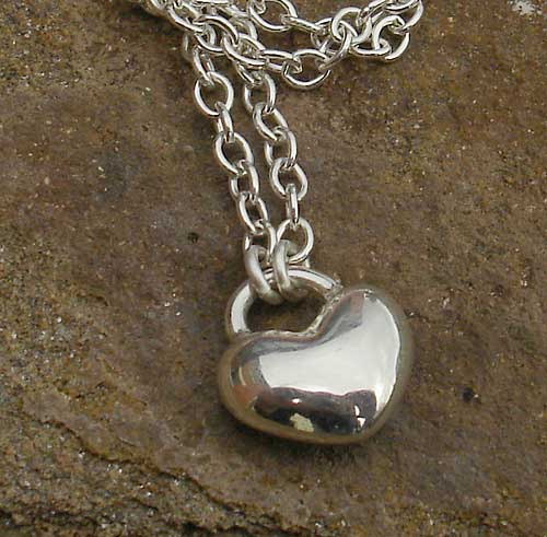 heart and silver chain necklace