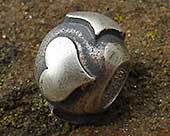 Heart silver charm bead