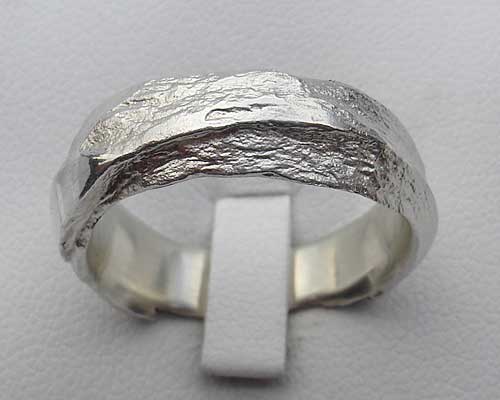 heavy textured silver ring