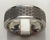 Honeycomb pattern titanium ring