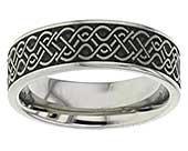 Wave pattern Celtic titanium ring