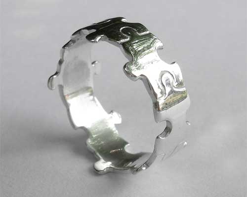 jigsaw puzzle silver ring