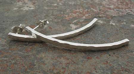 Long handmade silver earrings